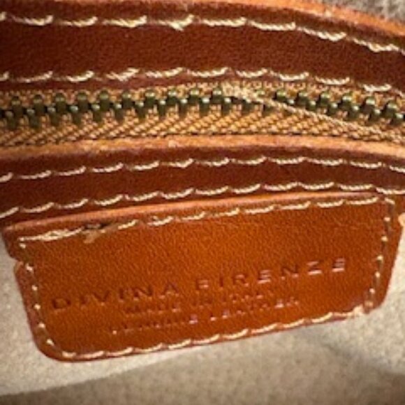 DIVINA FIRENZE Lola Leather Crossbody Bag Brown - Picture 7 of 8